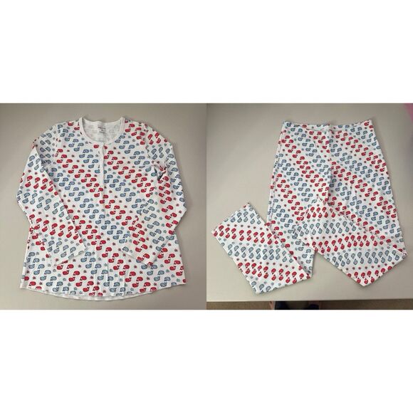 Roberta Roller Rabbit Other - Roberta Roller Rabbit Moby the Whale Pajama Set Women's Size Medium Blue Red